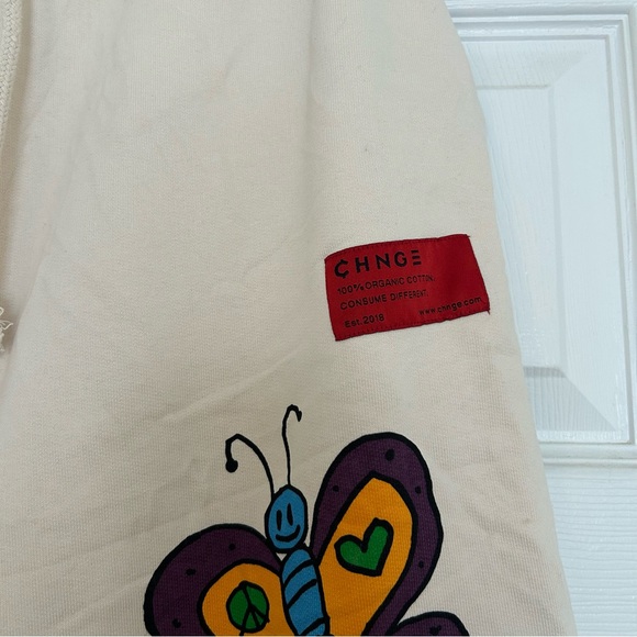 CHNGE Love Everybody White Sweatpants with Colorful Graphics size M - Picture 3 of 5